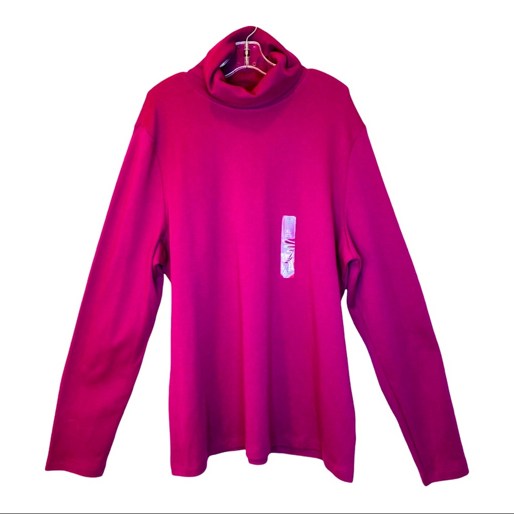 NWT Karen ScottTurtleneck Long Sleeves Burgundy Purple Red Size XL - Picture 2 of 4